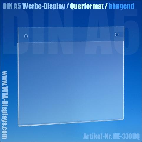 DIN A5 Werbedisplay / hängend / quer