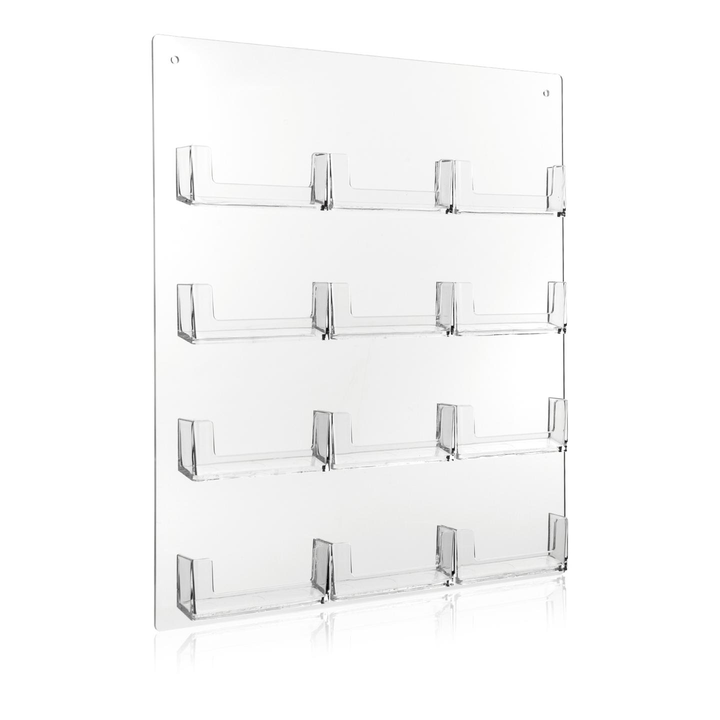 Visitenkartenhalter Aus Buche & Acryl – 12 Fächer Für Die Wand